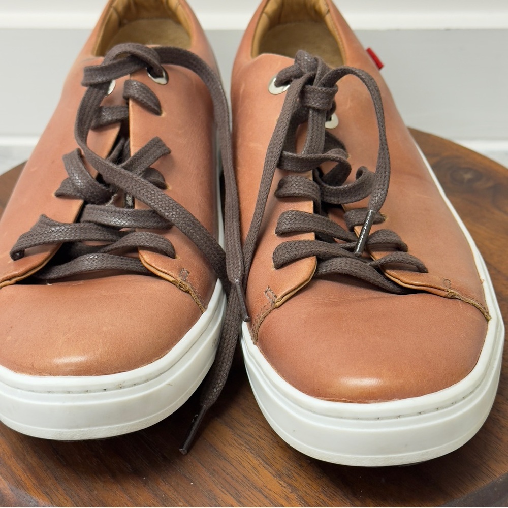 Marc Joseph New York Tan Leather Low Top‎ Sneakers Handcrafted in Brazil